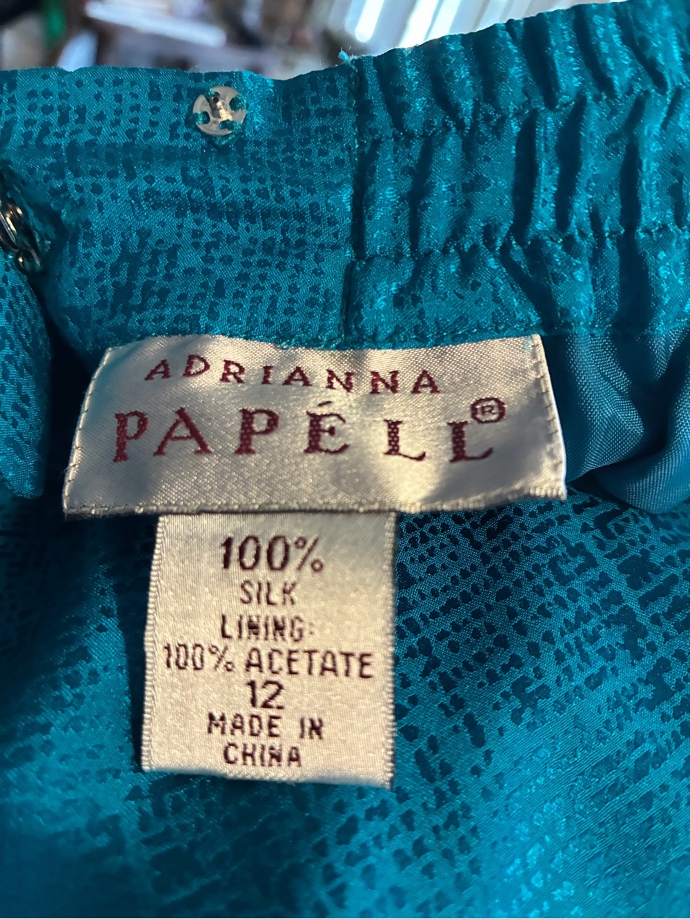 Silk Teal Button-Up Jacket & Skirt Set - Picture 8 of 14